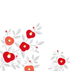 Camellia flowers background frame illustration