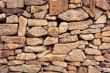 Beige rough rock wall texture bg