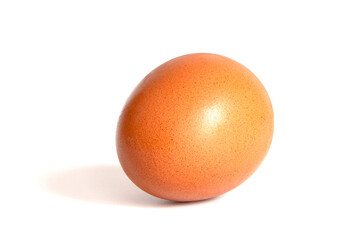 single brown chicken egg isolated on white background