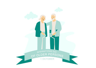 International Day of Older person vector. Senior icon vector. Elderly senior icon set vector. October 1 is an important day.