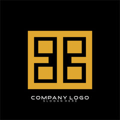 Abstract letter B design logo vector with square concept.