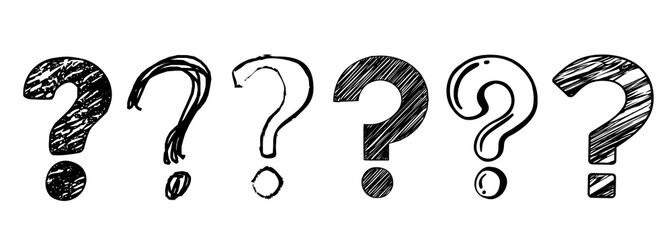 Fototapeta premium Question mark concept. Hand drawn question marks design on white paper.