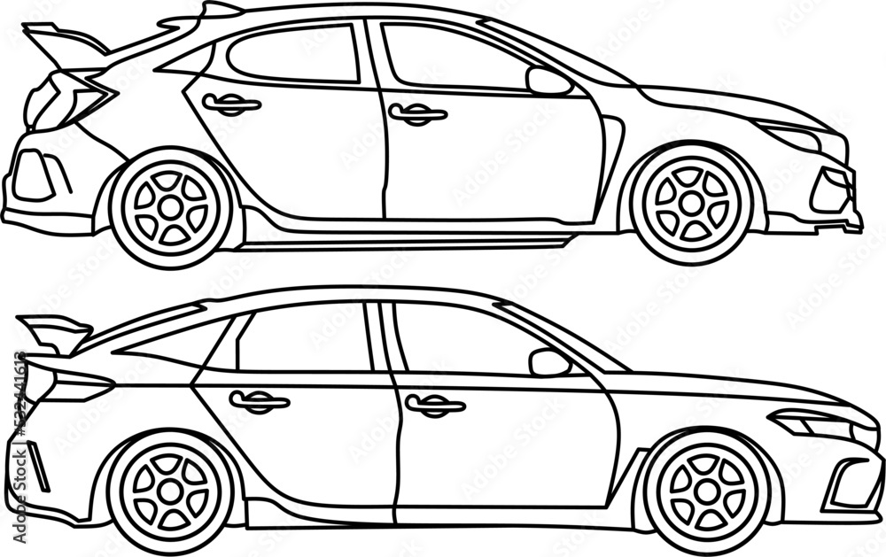 Wall mural car vector image for coloring book.