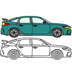 car vector image for coloring book.