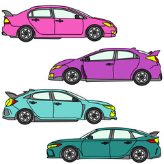car vector image for coloring book.