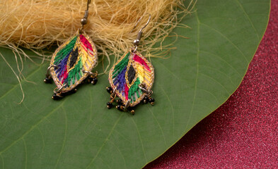 Beautiful Antique Golden pair of earrings, Luxury female jewelry, Indian traditional jewelry, Indian jewelry Bridal earrings wedding jewelry heavy party earrings