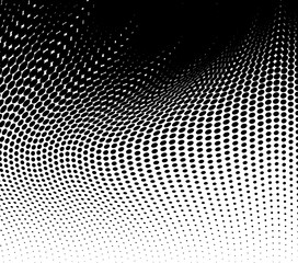 Black and white halftone texture flowing wave