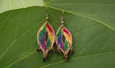 Beautiful Antique Golden pair of earrings, Luxury female jewelry, Indian traditional jewelry,...