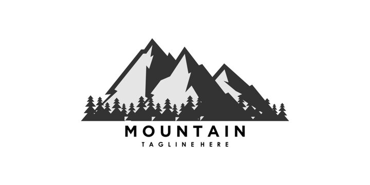 vintage mountain adventure logo design with creative concept premium vector