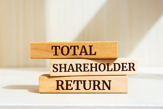 Wooden blocks with words 'Total Shareholder Return'. Business concept