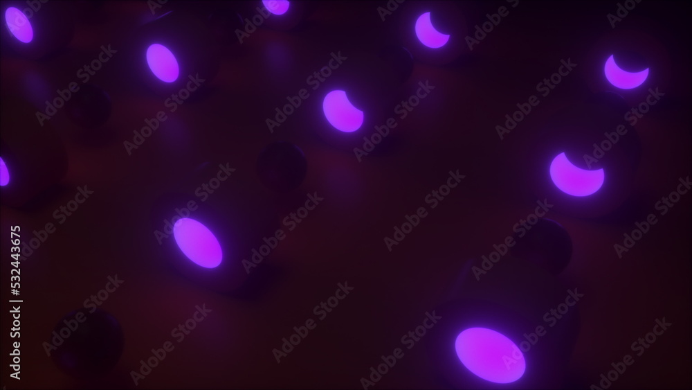 Poster circle geometry with neon. computer generated 3d render