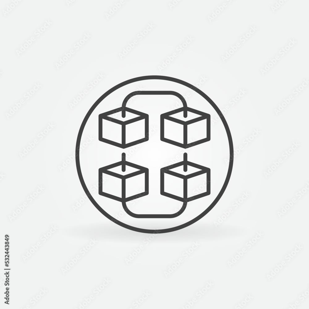 Poster circle with block chain vector concept round icon or sign
