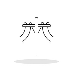 High voltage power lines icon in trendy flat style. Electric transmission symbol for your web site design, logo, app, UI Vector EPS 10.