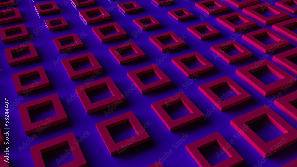 Poster 3d squares. computer generated 3d render