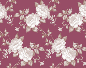 Classic Popular Flower Seamless pattern background.
Perfect for wallpaper, fabric design, wrapping paper, surface textures, digital paper.