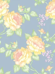 Tuinposter Classic Popular Flower Seamless pattern background. Perfect for wallpaper, fabric design, wrapping paper, surface textures, digital paper. © ZWM
