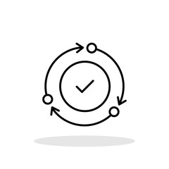Automatic update icon in trendy flat style. Auto generation tick symbol for your web site design, logo, app, UI Vector EPS 10.