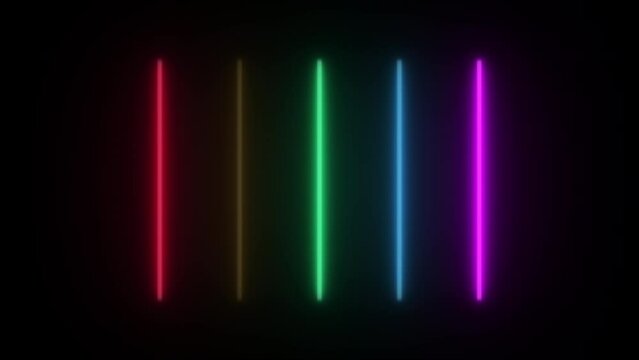 Concept 87-N1 Animated abstract neon light with led light effect and flickering pattern.