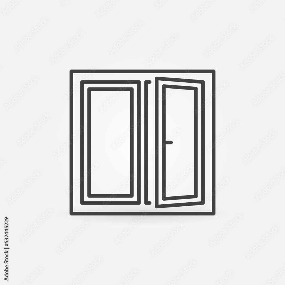 Poster square window vector thin line concept simple icon