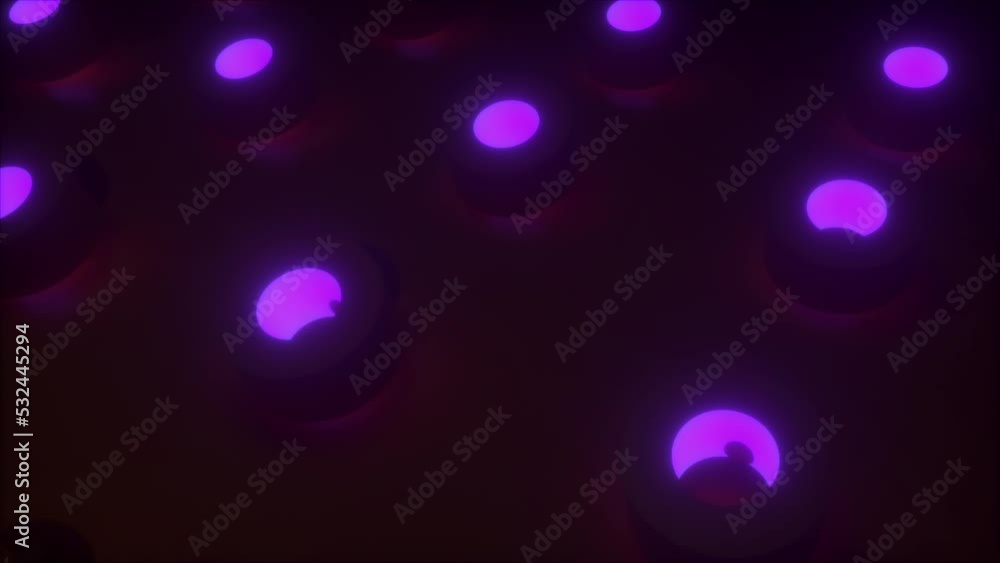 Poster circle geometry with neon. computer generated 3d render