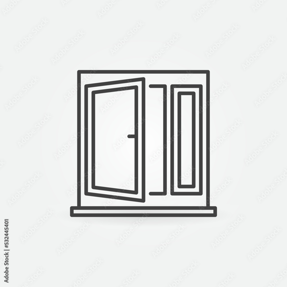 Poster house window linear vector concept minimal icon