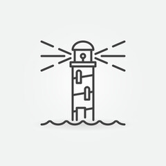 Lighthouse concept minimal vector linear icon or sign