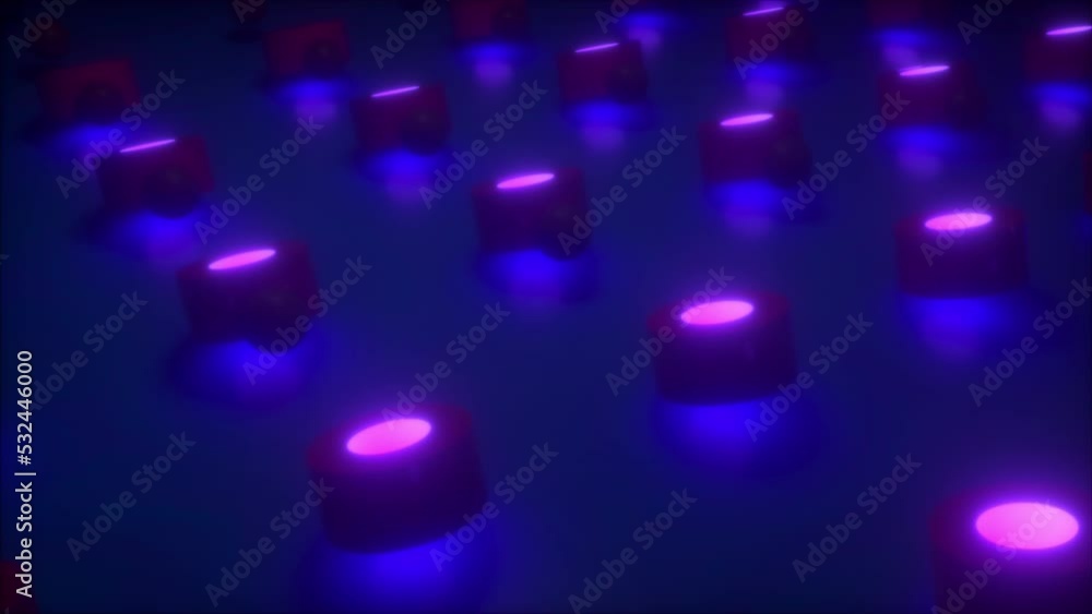 Poster circle geometry with neon. computer generated 3d render