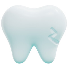 broken tooth 3d render icon illustration