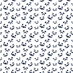 Scary, Fear, and Funny faces of Halloween pumpkin seamless pattern. vector illustration for background.