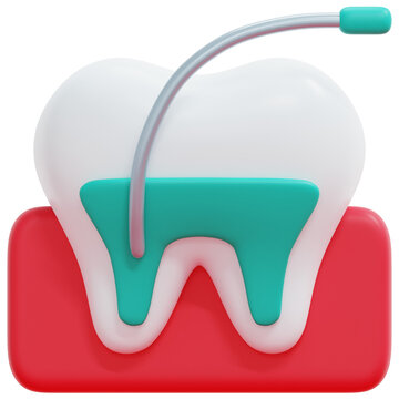 Root Canal 3d Render Icon Illustration