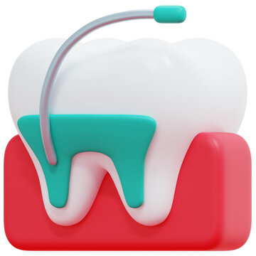 Root Canal 3d Render Icon Illustration