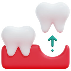 tooth extraction 3d render icon illustration