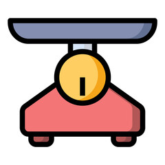 Scales icon. Flat icon illustration with outline and transparent background