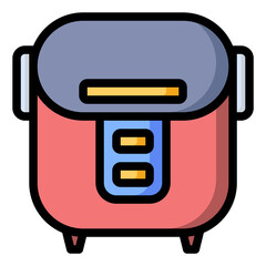 Rice cooker magicom icon. Flat icon illustration with outline and transparent background