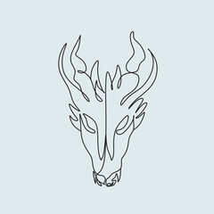 Dragon line on the white background