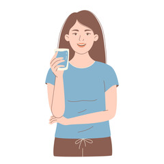 Woman holding glass of water