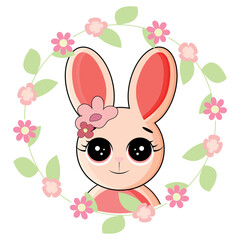 Cute baby rabbit vector illustration