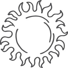 Sun silhouette doodle. Ethnic sunshine line emblem