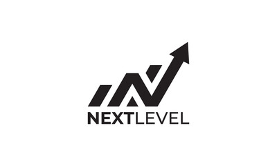 financial and letter N logo. creative arrow diagram accounting icon design
