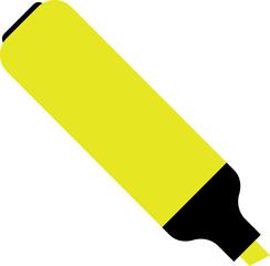 Yellow office marker icon. Writing highlighter tool