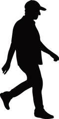 a man walking body silhouette vector