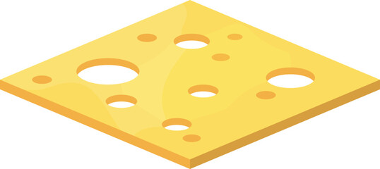 Cheese slice square. Tasty diary product piece