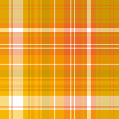 Seamless pattern in excellent yellow, orange and white colors for plaid, fabric, textile, clothes, tablecloth and other things. Vector image.