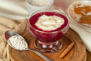 Brazilian dessert called sagu in wine version. Traditional from southern Brazil