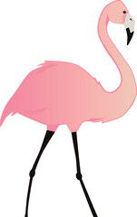 Pink flamingo icon. Romantic cute bird. Exotic animal