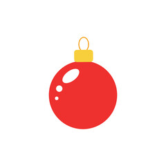 Christmas tree ball. Flat vector illustration.