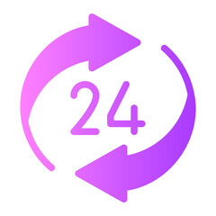 24 hours gradient icon