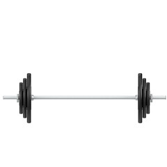 3D rendering illustration of a barbell gym equipment