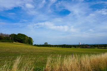 Obraz premium View from Halberg near Dolberg. Hills in Ahlen with a view. 