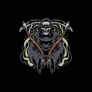 grim reaper illustration vector design